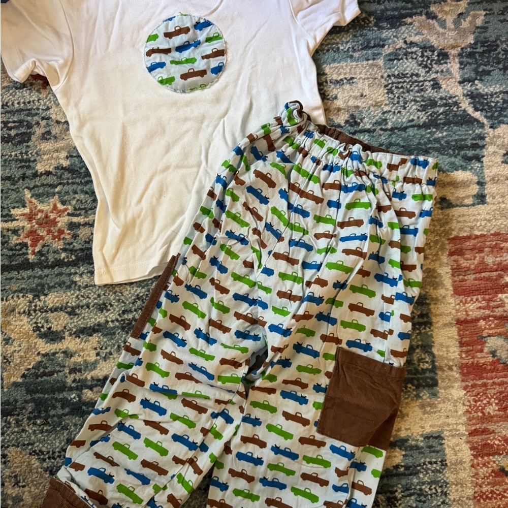 White and Brown Pajama Set Matching Comfort